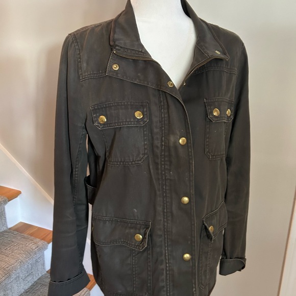 J. Crew Relaxed Boyfriend Field Jacket Color Weathered Chocolate Brown Size M - Picture 2 of 14